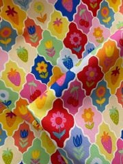 Renkli Moroccan Desenli Kumaş