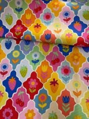 Renkli Moroccan Desenli Kumaş