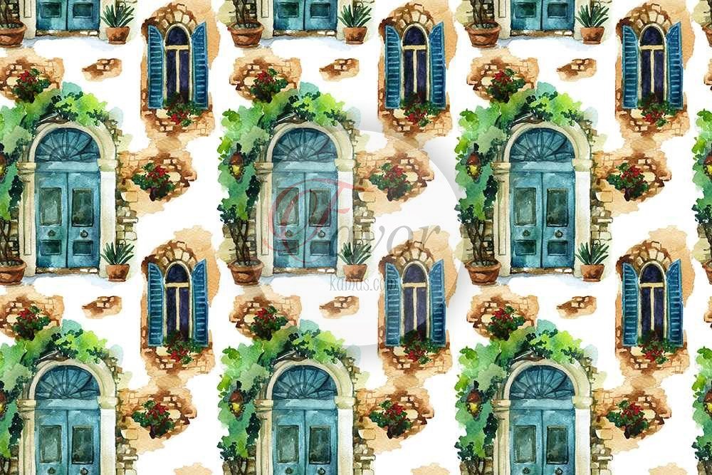 Pencere Desenli Kumaş