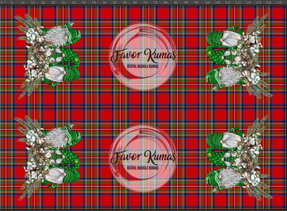 Yılbaşı Temalı Runner ve Supla Kumaşı 3