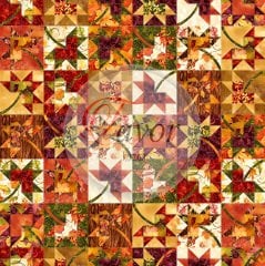 Kareli Sonbahar Desenli Kumaş