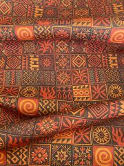 3D Kahverengi Etnik Desenli Kumaş