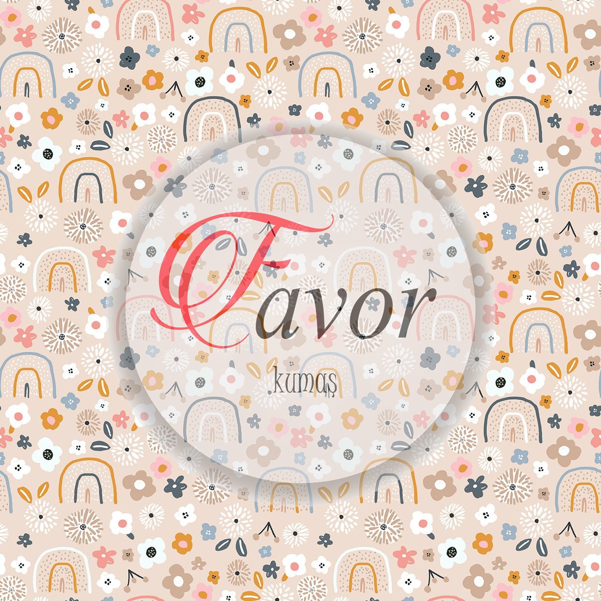 Küçük Gökkuşağı Desenli Kumaş