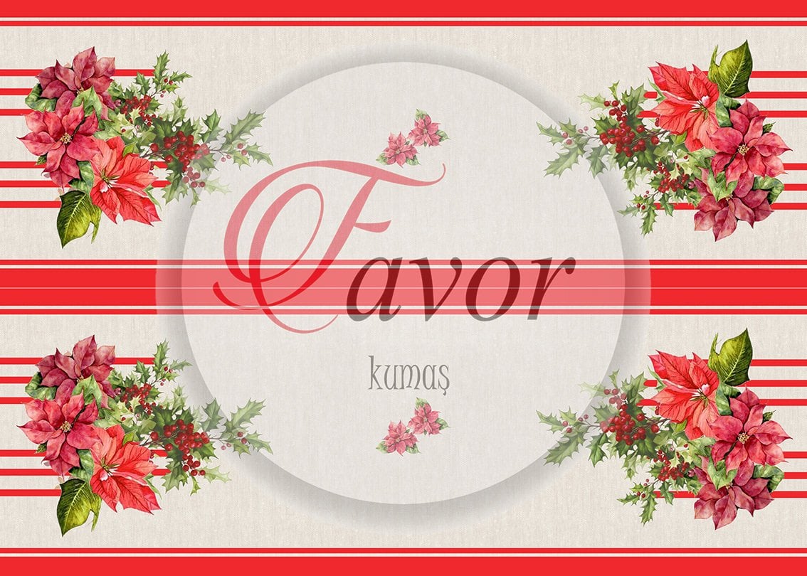 Yılbaşı Çiçeği Runner ve Supla Kumaşı