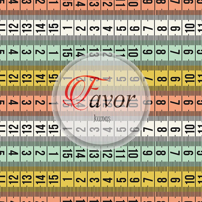 Mezura Desenli Kumaş