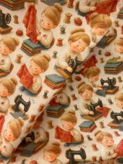 Küçük Terzi Desenli Kumaş