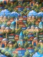 Nostalji Bursa Desenli Kumaş