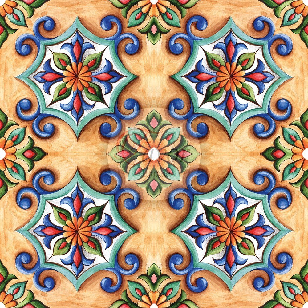 Geometrik Seramik Desenli Kumaş