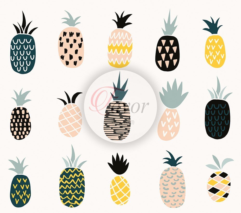Ananas Desenli Kumaş 2