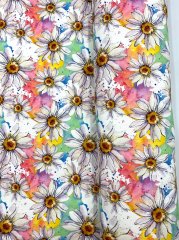 Suluboya Papatya Desenli Kumaş