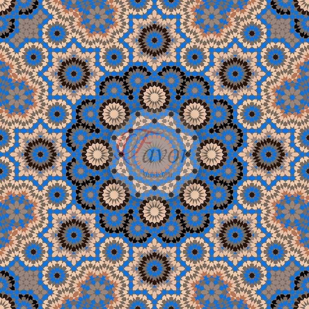 Mavi Mandala Desenli Kumaş