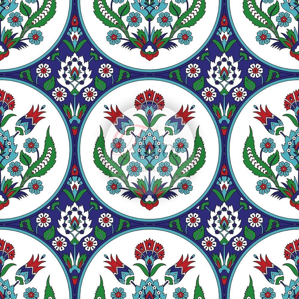 Çini Desenli Döşemelik Kumaş 2