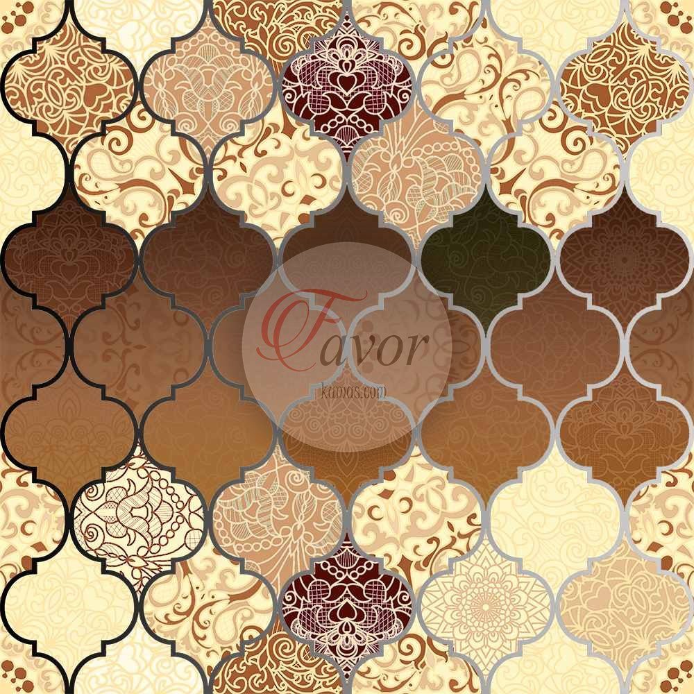 Mor Moroccan Desenli Kumaş vizon