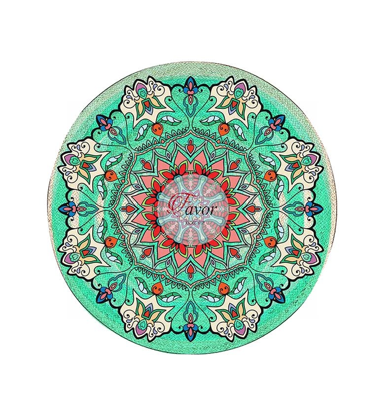 Yeşil Mandala Desenli Kumaş