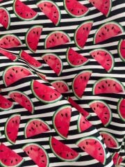 Çizgili Karpuz Desenli Kumaş