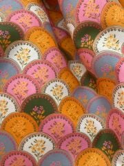 Balık Pulu Şekilli Mandala Desenli 2 Kumaş