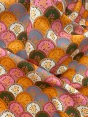 Balık Pulu Şekilli Mandala Desenli 2 Kumaş