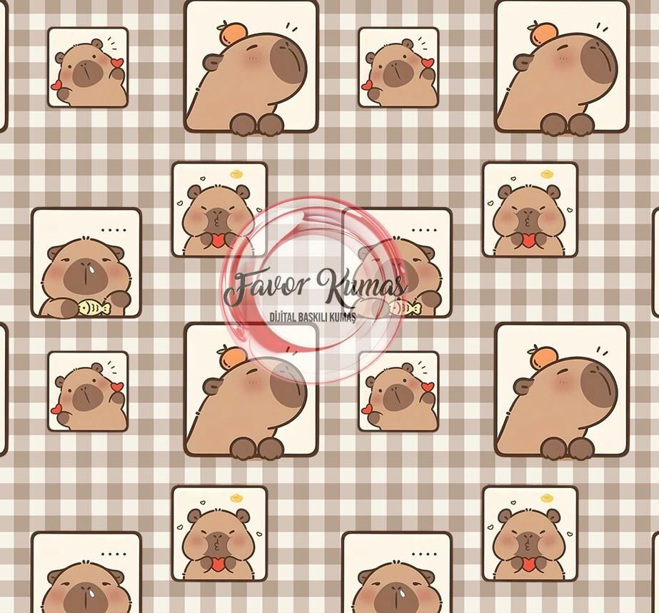 Capybara Desenli Kumaş 3