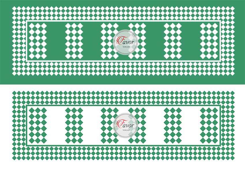 Kareli Runner Kumaşı 1 mt- 2 adet runner YEŞİL