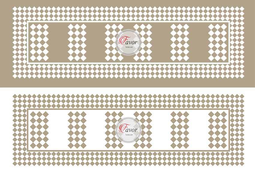 Kareli Runner Kumaşı 1 mt-6 adet supla EKRU