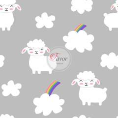 Küçük Kuzu Desenli Kumaş