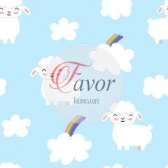 Küçük Kuzu Desenli Kumaş