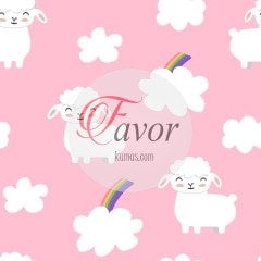 Küçük Kuzu Desenli Kumaş