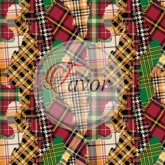 Ekose Patchwork Desenli Kumaş