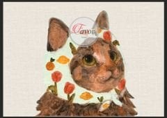 Masum Kedi Desenli Kumaş 3