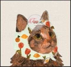 Masum Kedi Desenli Kumaş 3