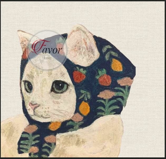 Masum Kedi Desenli Kumaş 2