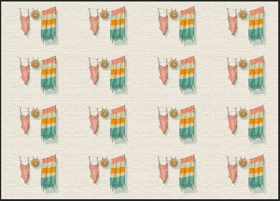 Plaj Desenli Kumaş 25x35 cm -1 mt