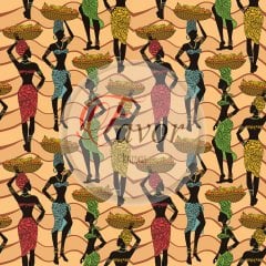 Afrikalı Kadın Desenli Kumaş 2