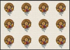 Hasır Şapka Desenli Kumaş 33x35 cm-1 mt