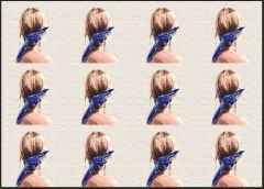 Bandanalı Kız Desenli Kumaş 33x35 cm-1 mt