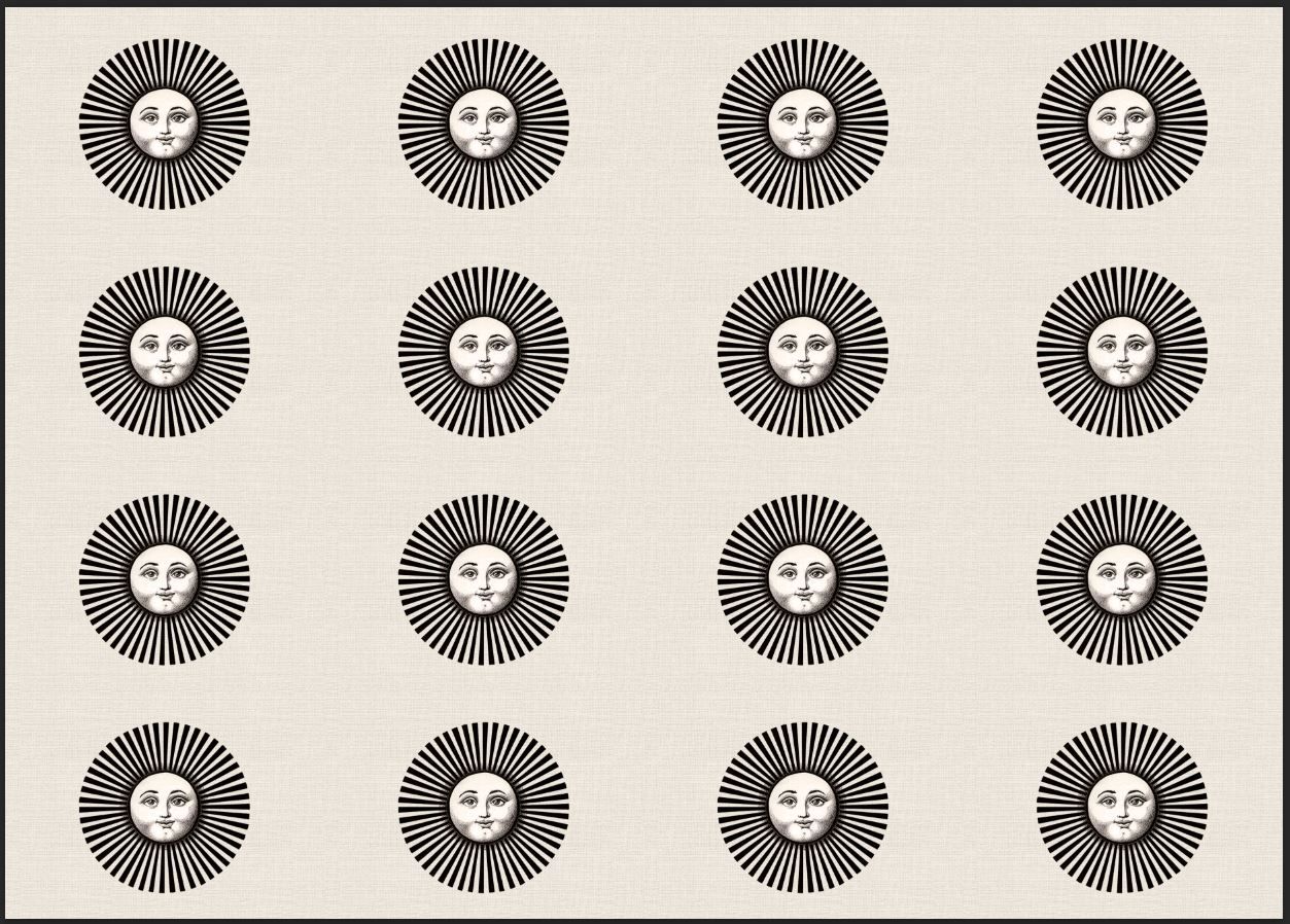 Gülümseyen Ay Desenli Kumaş 25x35 cm -1 mt