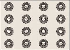 Gülümseyen Ay Desenli Kumaş 25x35 cm -1 mt