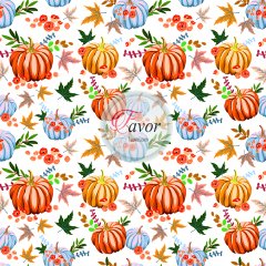 Balkabağı Desenli Kumaş 3 beyaz