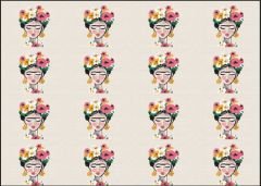 Frida Desenli Runner ve Supla Kumaşı 25x35 cm -1 mt