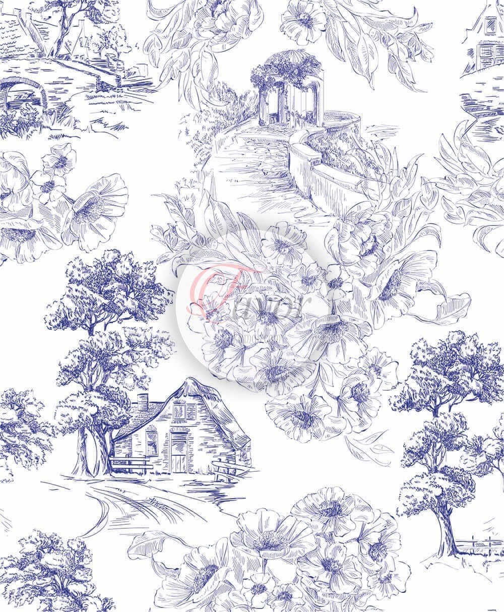 Toile De jouy Desenli Kumaş 2