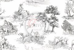 Toile De Jouy Desenli Kumaş 1