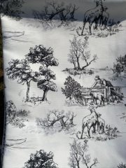 Siyah Beyaz Blanc Desenli Kumaş