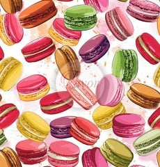 Renkli Makaron Desenli Kumaş