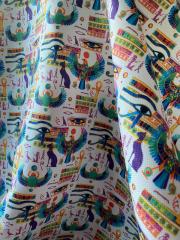 Mısır Desenli Döşemelik Kumaş beyaz