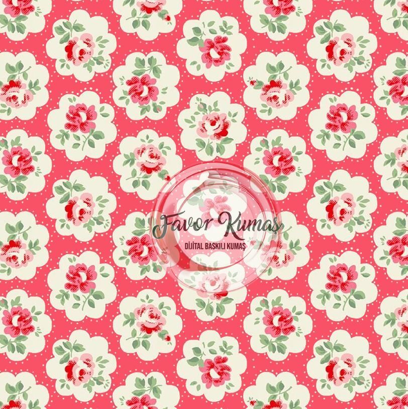 Vintage Top Güllü Narçiçeği Zeminli Çiçekli Kumaş