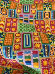 Renkli Örgü Motif Desenli Kumaş