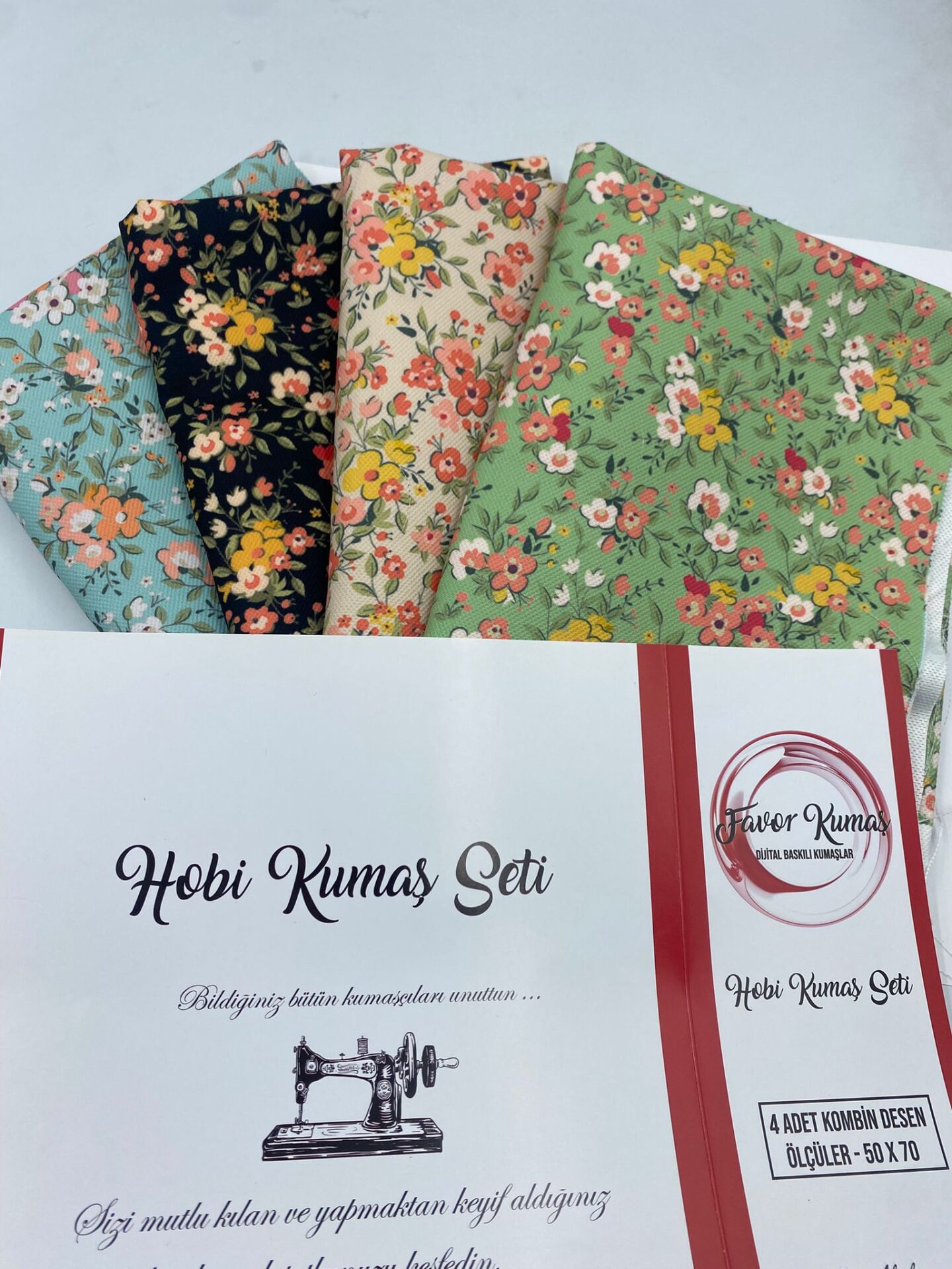 Çıtır Çiçek 3 Desenli Hobi Kumaş Seti