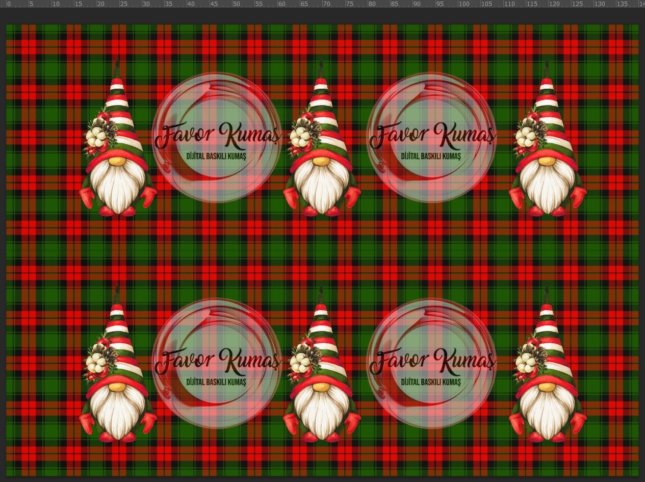 Yılbaşı Temalı Runner ve Supla Kumaşı 2 kırlent -45x45 cm- 6 adet