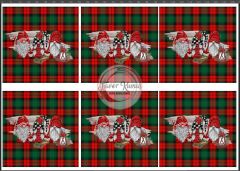 Yılbaşı Temalı Runner ve Supla Kumaşı 4 kırlent -45x45 cm- 6 adet