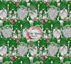 Yeşil Yılbaşı Cücesi Desenli Kumaş Elite Poplin Kumaş